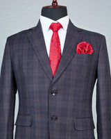 Bluewood Super Fine Checkered Single Breasted Blazer