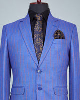 Everblue Striped Wool Rich Single Breasted Blazer