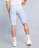 Sky Blue Stretch Cotton Shorts