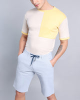 Sky Blue Stretch Cotton Shorts