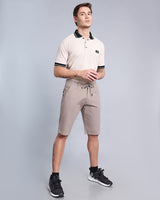 Smokey Taupe Stretch Cotton Shorts