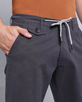 Charcoal Grey Stretch Cotton Shorts