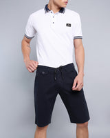 Stylish Midnight Navyblue Stretch Cotton Shorts