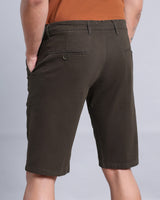 Stylish Sacramento Dark Green Stretch Cotton Shorts