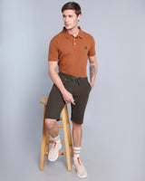 Stylish Sacramento Dark Green Stretch Cotton Shorts