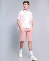 Stylish Rust Pink Stretch Cotton Shorts