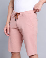 Stylish Rust Pink Stretch Cotton Shorts