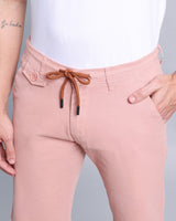 Stylish Rust Pink Stretch Cotton Shorts