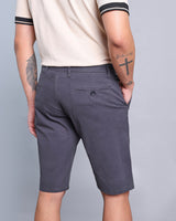 Stylish Charcoal Grey Stretch Cotton Shorts