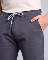 Stylish Charcoal Grey Stretch Cotton Shorts