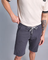 Stylish Charcoal Grey Stretch Cotton Shorts