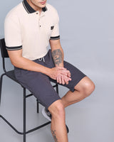 Stylish Charcoal Grey Stretch Cotton Shorts