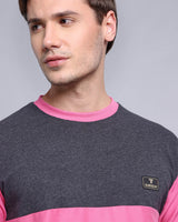 Rose Pink With Black Pique Pima Designer T-Shirt