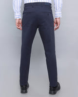 Midnight Navy Blue Stretch Cotton Chinos