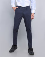 Midnight Navy Blue Stretch Cotton Chinos