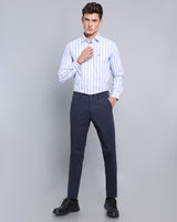 Midnight Navy Blue Stretch Cotton Chinos