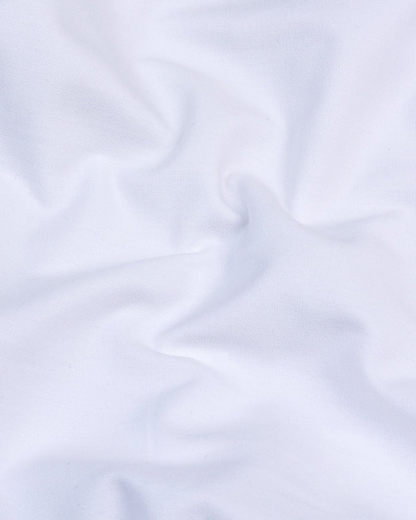 White Oxford With Black Cuff Collar Formal Cotton Shirt