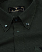 Cobra Green Dot Printed Solid Cotton Formal Shirt