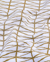 Sand Cream Geometrical Poplin Print Cotton Shirt