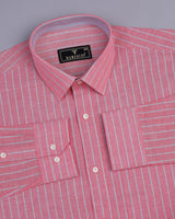 Lapis Pink With Gray Stripe Oxford Cotton Shirt