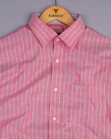 Lapis Pink With Gray Stripe Oxford Cotton Shirt