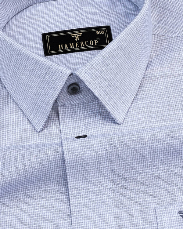 Opsin Gray Houndstooth Check Amsler Cotton Shirt