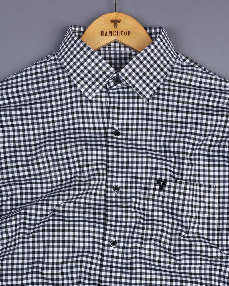 Cadet Gray Twill Check Premium Cotton Shirt