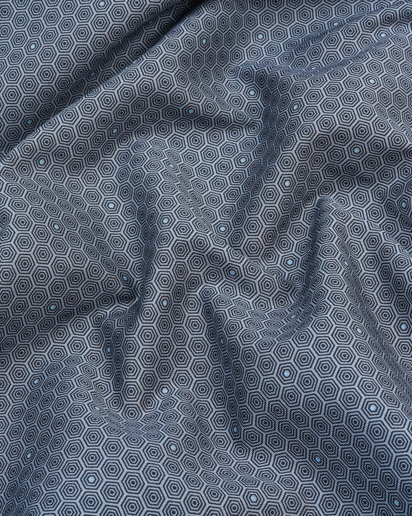Oslo Gray Multi Hexagon Printed Cotton Shirt