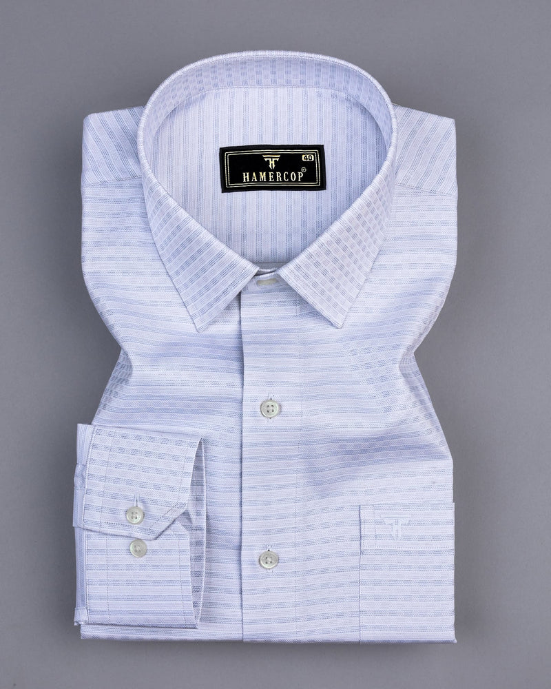 Core Gray With White Check Premium Giza Cotton Shirt