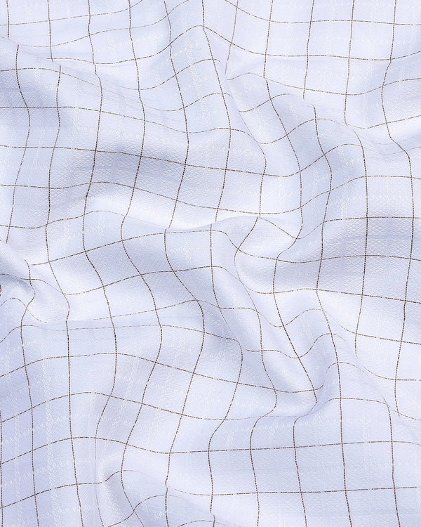 Golden Cream With Cornish White Premium Check Giza Shirt
