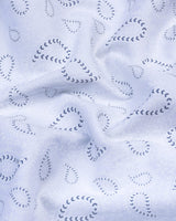 Kenora Gray With White Paisley Printed Satin Shirt Style Kurta