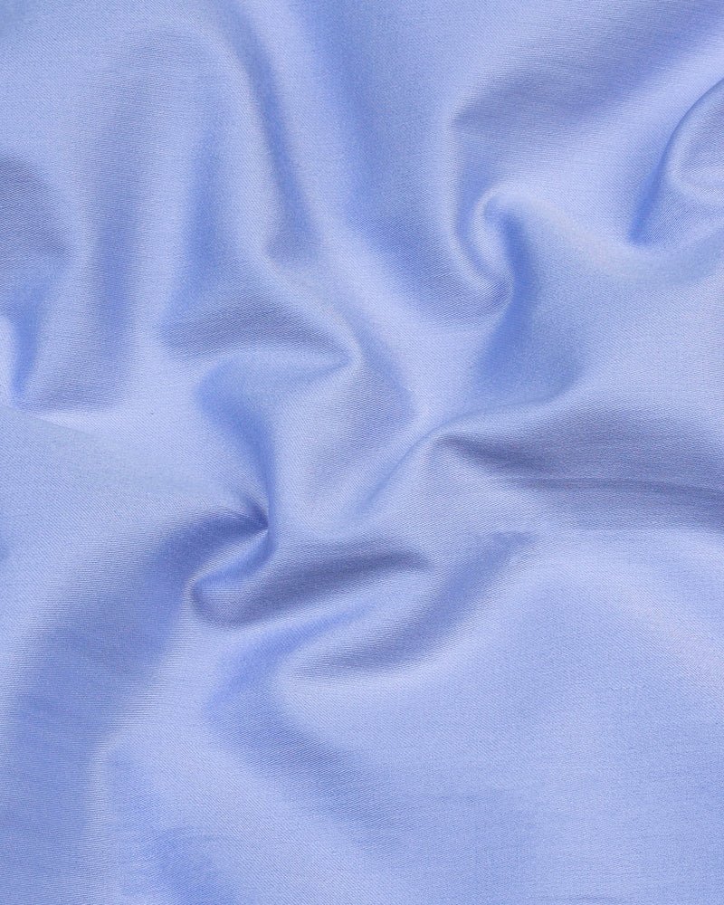 SkyBlue Soft Touch Satin Designer Tuxedo Shirt