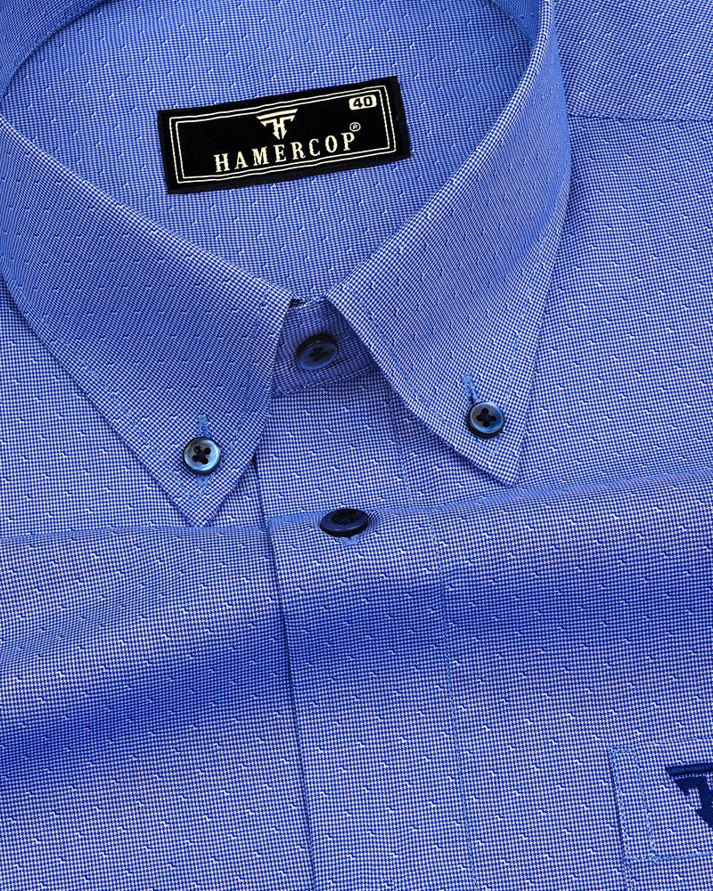 Sefton Blue Houndstooth Dobby Cotton Formal Shirt hamercopglobal Sefton Blue Houndstooth Dobby Cotton Formal Shirt hamercopglobal