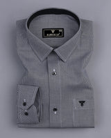 Black With White Houndstooth Premium Cotton Designer Shirt
