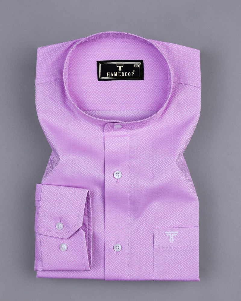 Light Violet Purple Dobby Textured  Cotton Shirt