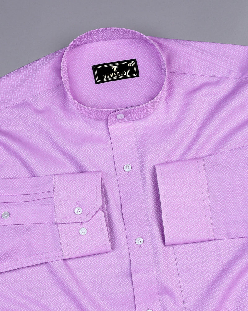 Light Violet Purple Dobby Textured  Cotton Shirt