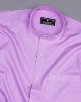Light Violet Purple Dobby Textured  Cotton Shirt