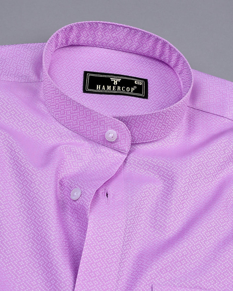 Light Violet Purple Dobby Textured  Cotton Shirt