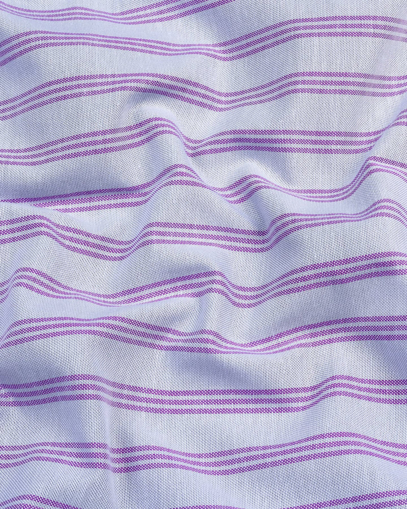 Alverton Gray With Purple Stripe Oxford Cotton Shirt