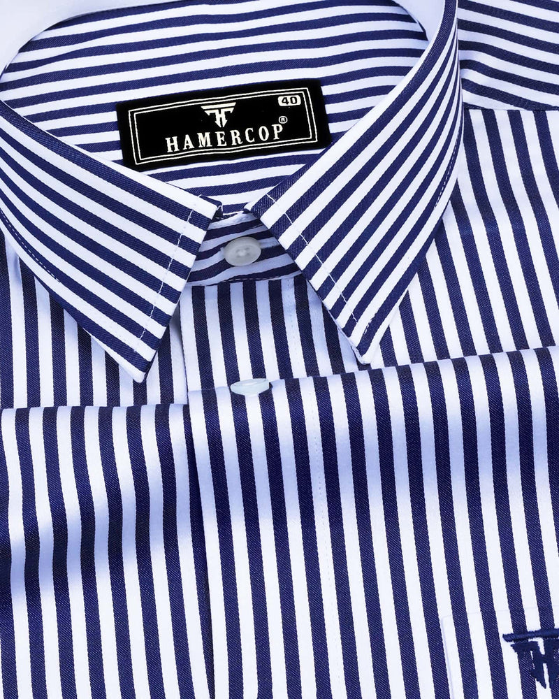 Destiny NavyBlue With White Stripe Premium Giza Designer Shirt hamercopglobal Destiny NavyBlue With White Stripe Premium Giza Designer Shirt hamercopglobal