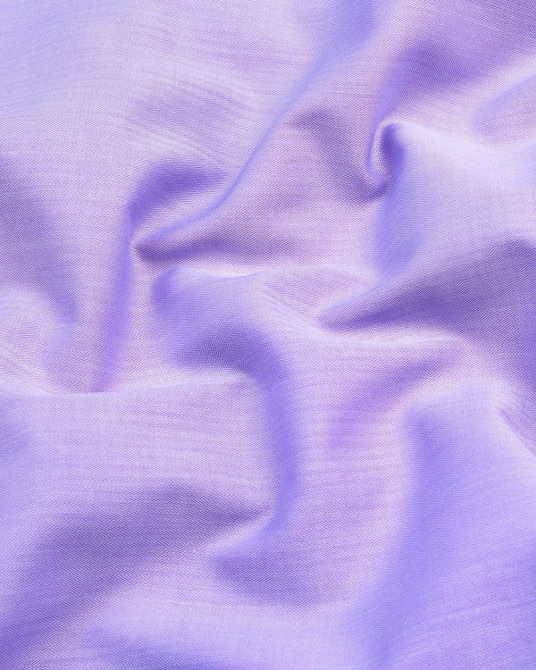 Pale Purple Self Stripe Dobby Premium Cotton Shirt