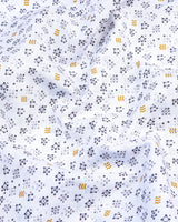 Helston White With Gray Printed Cotton Shirt