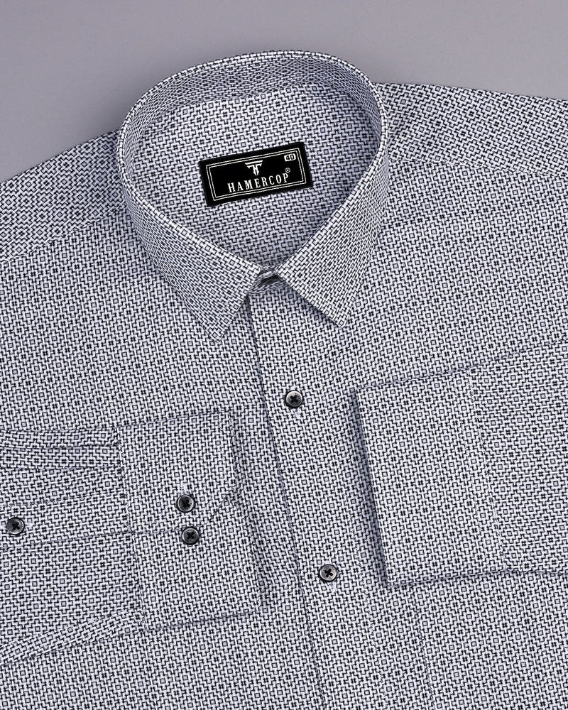 Brisco Black With White Premium Giza Shirt