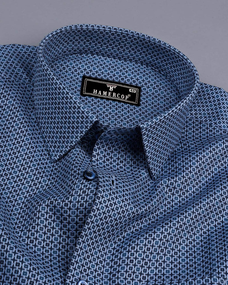Edwin Blue Dobby Texture Premium Giza Shirt