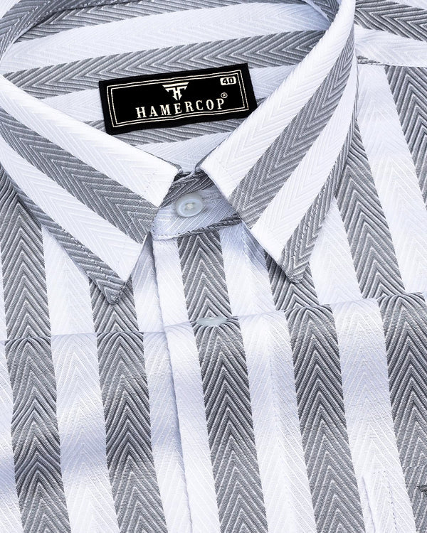 Stefan Gray With White Stripe Premium Giza Shirt