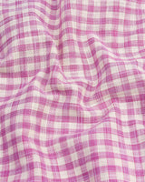 Merton Pink Check Amsler Linen Formal Cotton Shirt