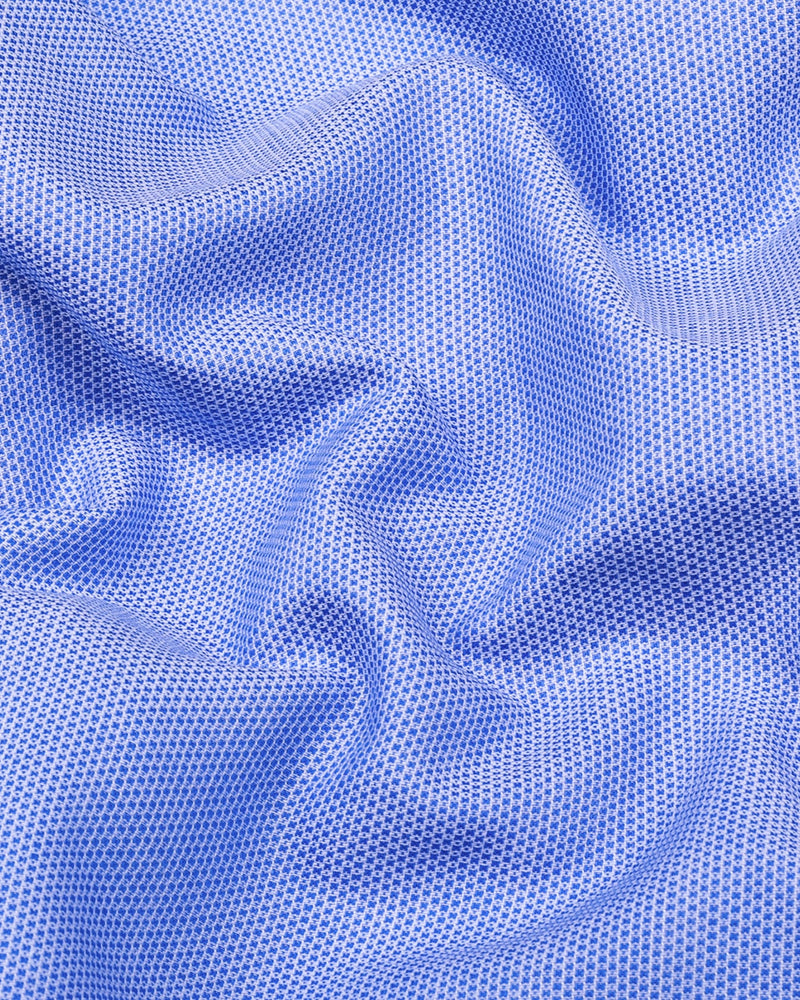 Harrow Blue With White Dobby Textured Cotton Shirt