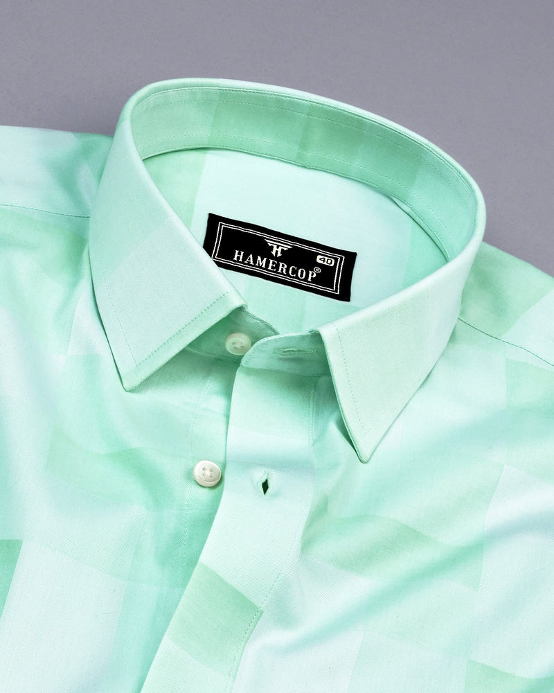 Cadiz Mint Green Broad Jacquard Check Premium Giza Shirt hamercopglobal Cadiz Mint Green Broad Jacquard Check Premium Giza Shirt hamercopglobal