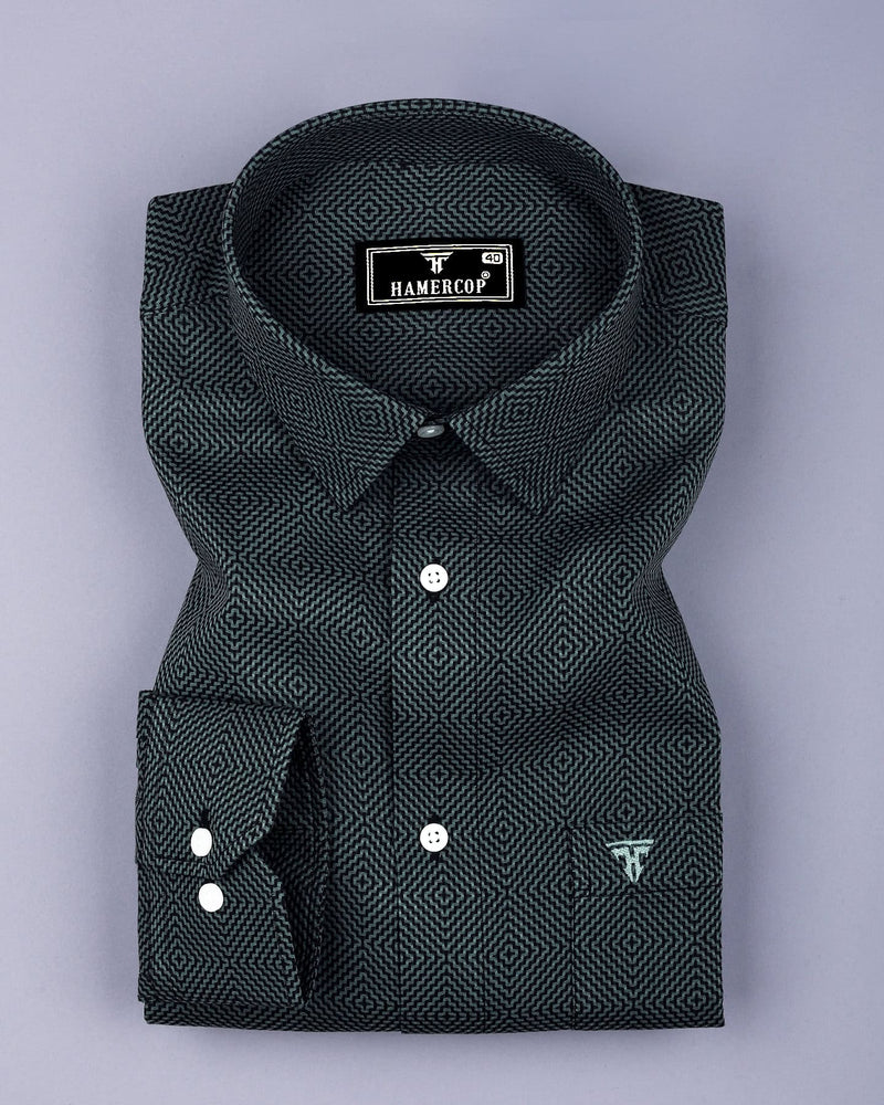 Benton Pista Green Dobby Texture Premium Giza Shirt