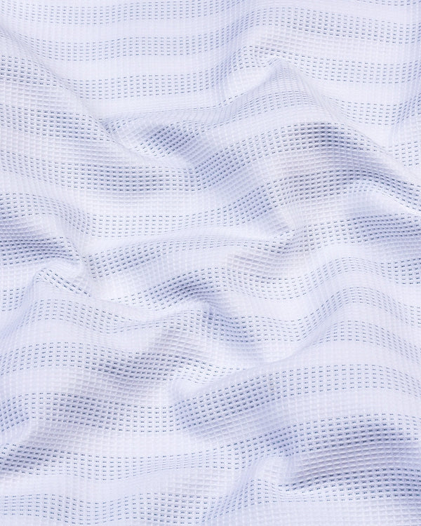 Rostock Blue With White Dobby Stripe Premium Giza Shirt